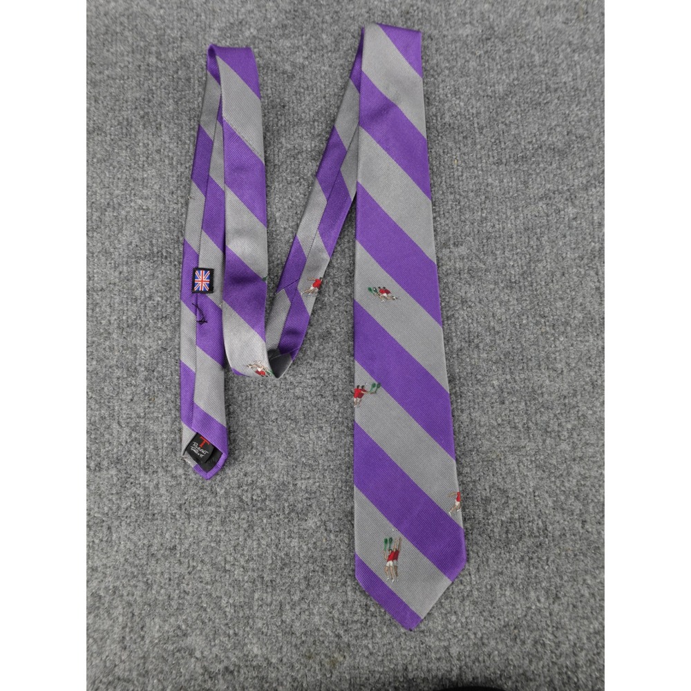 Robert Talbott Tie Mens OS Purple Good Silk Tennis Stripe Nordstrom Hand Sewn